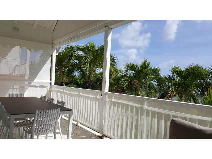 Location VillaAppartement en Guadeloupe - terrasse vue mer