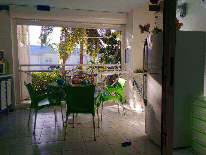 Location VillaAppartement en Guadeloupe - cuisine en terrasse
