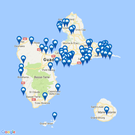 Cliquez pour découvrir en détail sur notre carte, toutes les  Location Vacances Guadeloupe